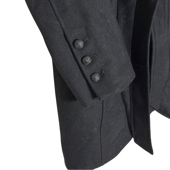 Guess Women’s Black Pea Coat Size Large New - Picture 4 of 7